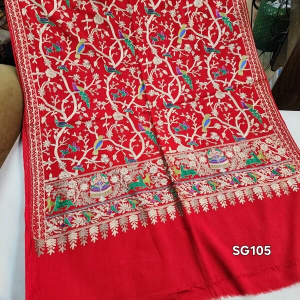 Shikargah Pashmina Stole Scarf Perfect Gift Full Embroidered - Image 6