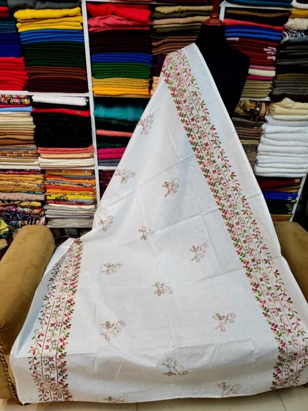 White Pure Lawn Embroidered Dupatta - Image 2