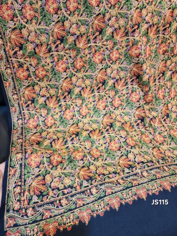 Pashmina Shawl | Full Kashmiri Embroidery Papermache Jama Jaal