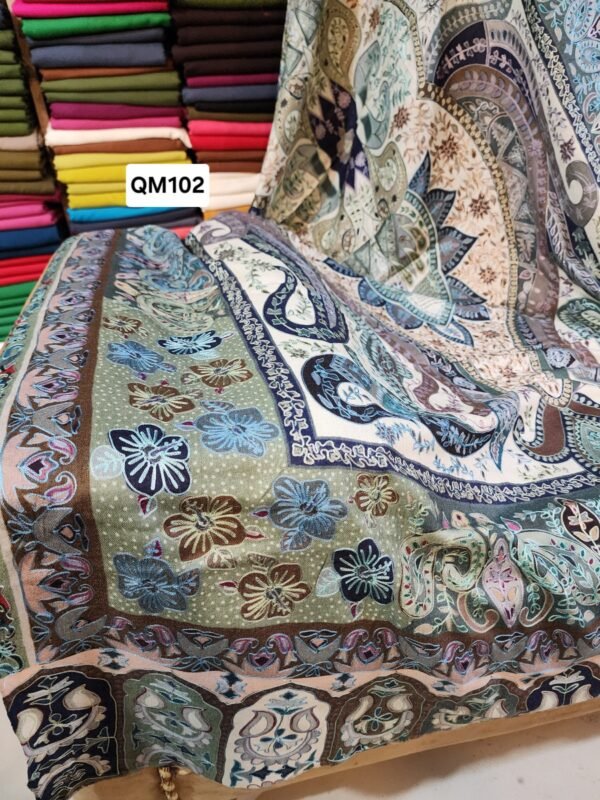 Qalamkar Toosh Shawl Made in Kashmir - Image 8