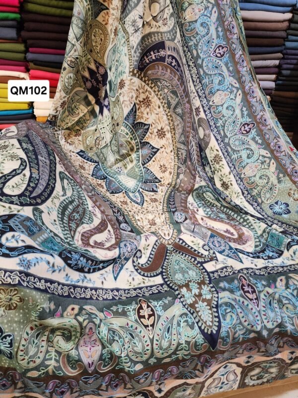 Qalamkar Toosh Shawl Made in Kashmir - Image 7