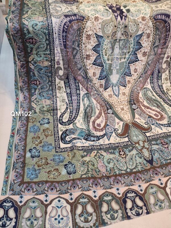 Qalamkar Toosh Shawl Made in Kashmir - Image 5