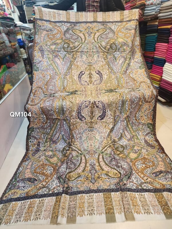 Qalamkar Toosh Shawl Made in Kashmir - Image 4