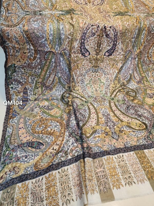 Qalamkar Toosh Shawl Made in Kashmir - Image 3