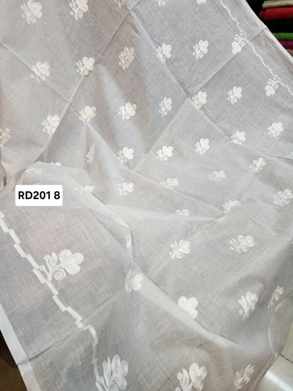 White Pure Lawn Embroidered Dupatta