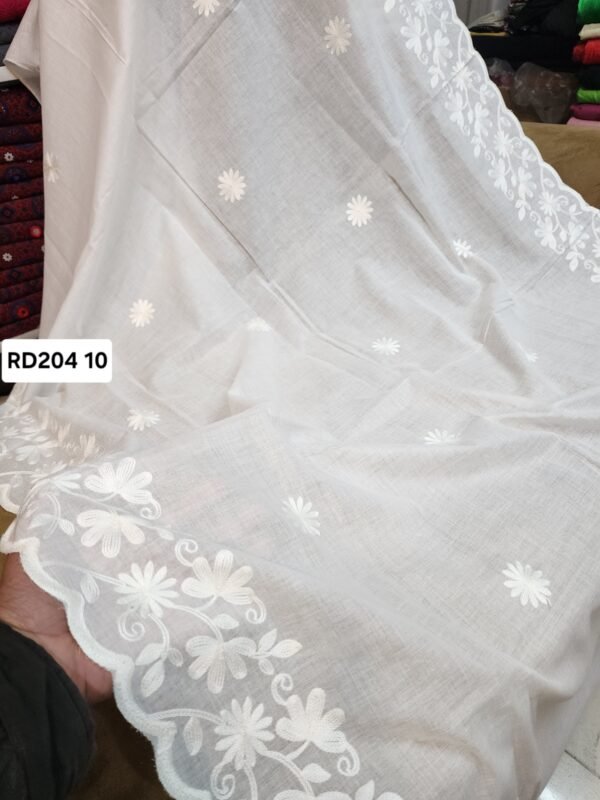 White Pure Lawn Embroidered Dupatta