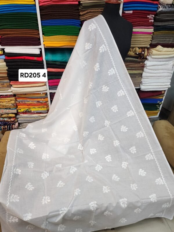 White Pure Lawn Embroidered Dupatta - Image 2