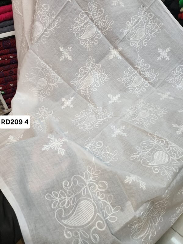 White Pure Lawn Embroidered Dupatta