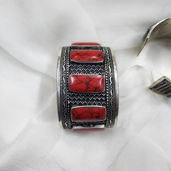 Ethnic Stonework Bracelet Cuff - Image 2