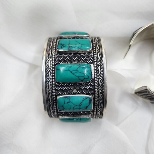 Ethnic Stonework Bracelet Cuff - Image 2