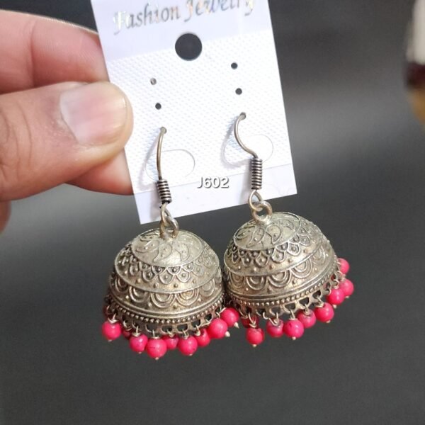 XL Oxidized Jhumkay Metal Earrings