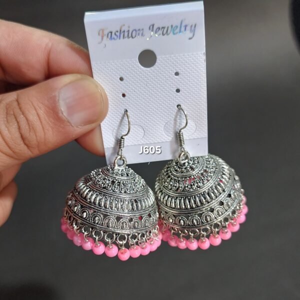 XL Oxidized Jhumkay Metal Earrings