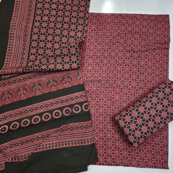 Ajrak Cotton 3 Piece Unstitched Suit 25% OFF