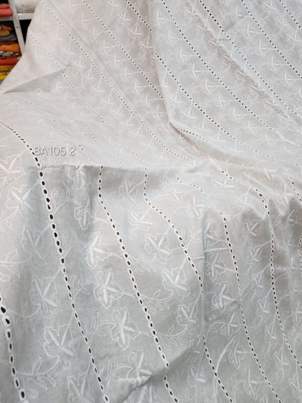 Big Arz White Breeze Chikankari Lawn Shawl