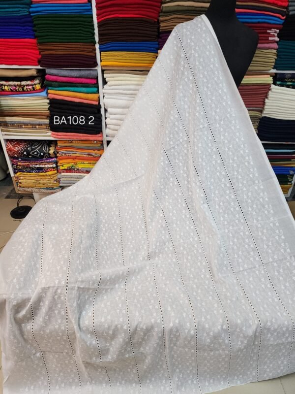 Big Arz White Breeze Chikankari Lawn Shawl - Image 2