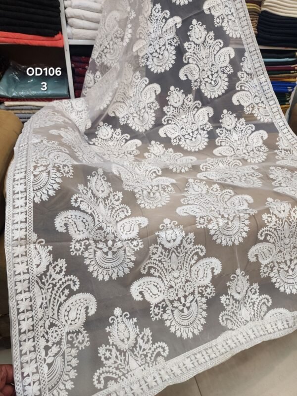 Organza Dupatta | Soft Organza Dyeable Embroidered Dupatta