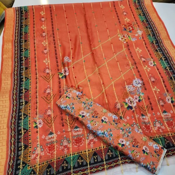 3 Piece Pure Lawn Suit Diamond Dupatta - Image 2