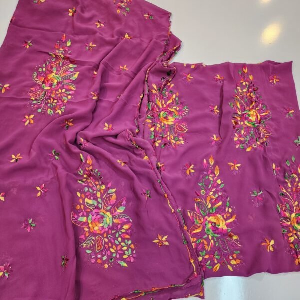 2 Piece Georgette Chiffon Handmade Suit - Image 2