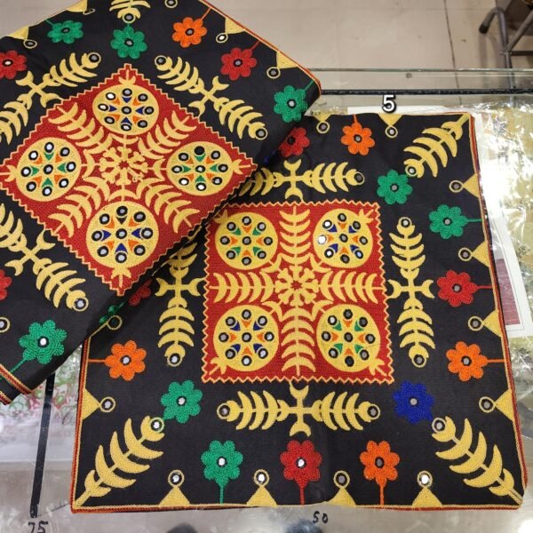 5 Sofa Cushion Covers Set Sindhi Handmade Embroidered