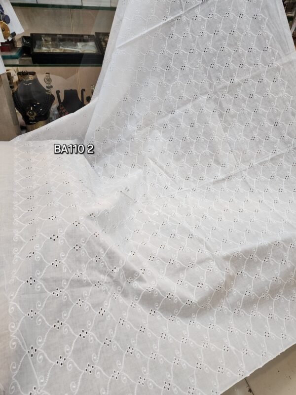 Big Arz White Breeze Chikankari Lawn Shawl