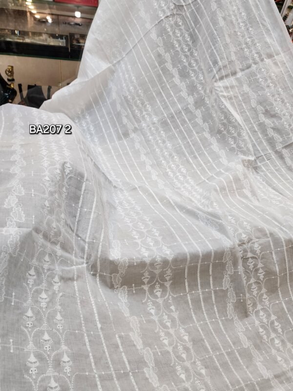 Big Arz White Breeze Chikankari Lawn Shawl