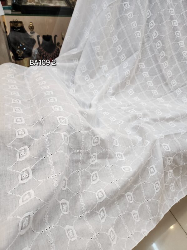 Big Arz White Breeze Chikankari Lawn Shawl