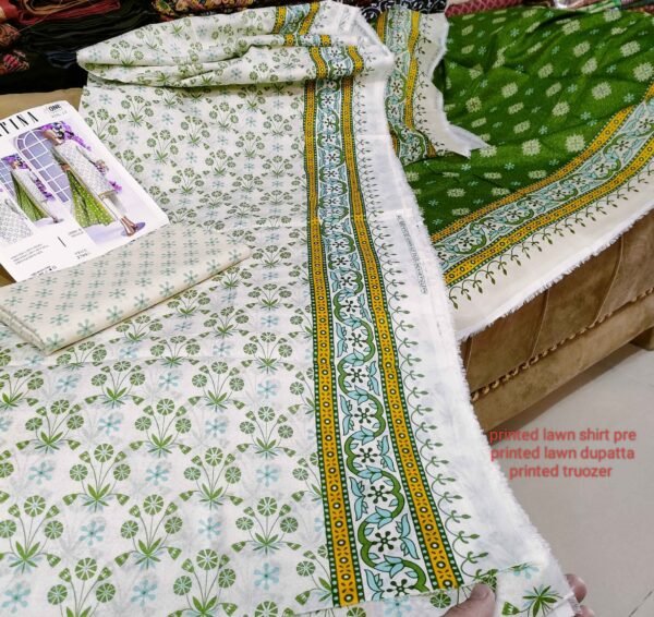 3 Piece Pure Lawn Suit Same Dupatta Safina Premium Lawn 2024 - Image 3