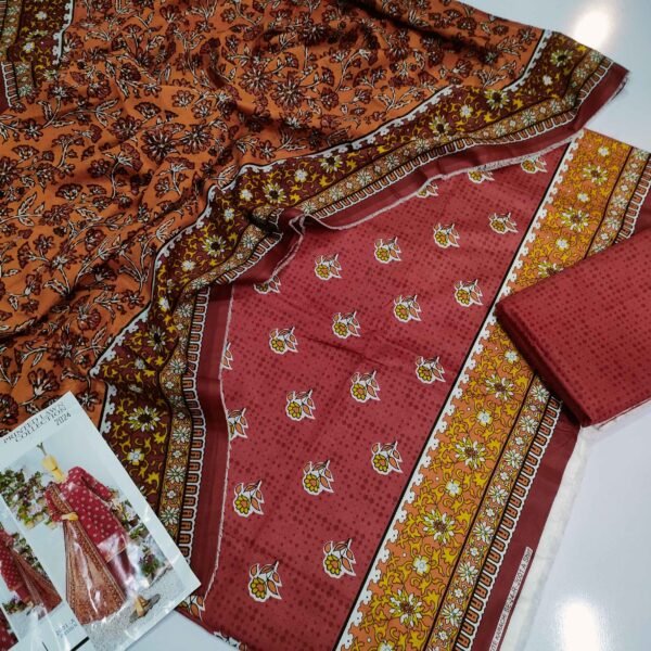 3 Piece Pure Lawn Suit Same Dupatta Safina Premium Lawn 2024 - Image 2