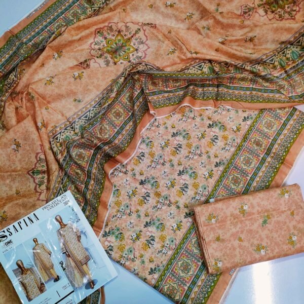 3 Piece Pure Lawn Suit Same Dupatta Safina Premium Lawn 2024 - Image 2