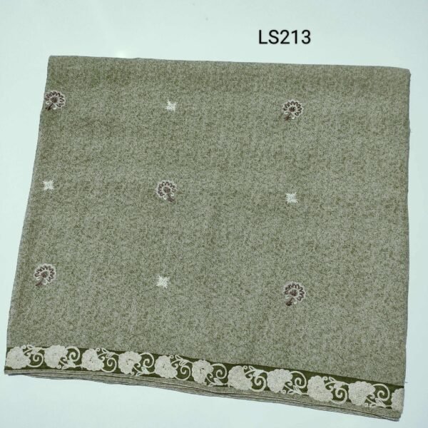 Printed and Embroidered Swiss Lawn Shawl