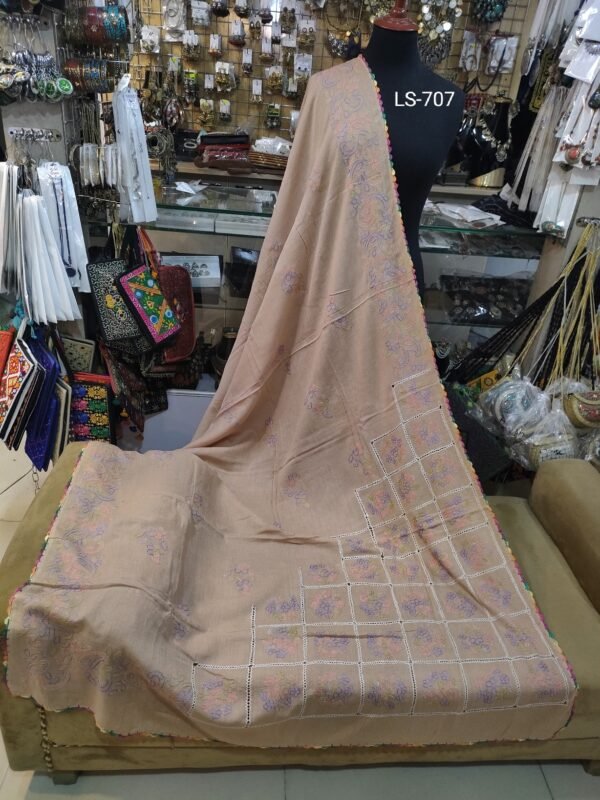 Pure Lawn Shawl Handmade Tarkashi and Embroidery - Image 2