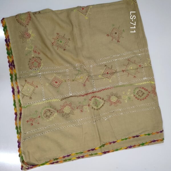 Pure Lawn Shawl Handmade Tarkashi and Embroidery