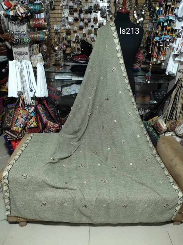 Printed and Embroidered Swiss Lawn Shawl - Image 2