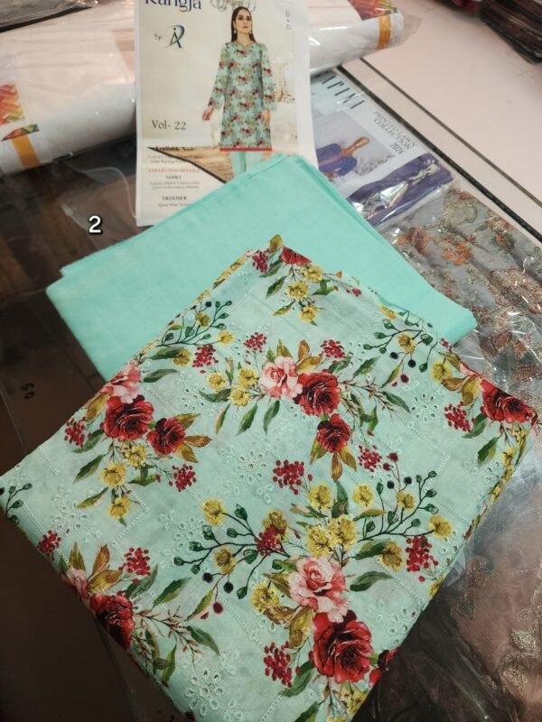 Luxury Lawn 2 Pc Printed Chikankari Suit
