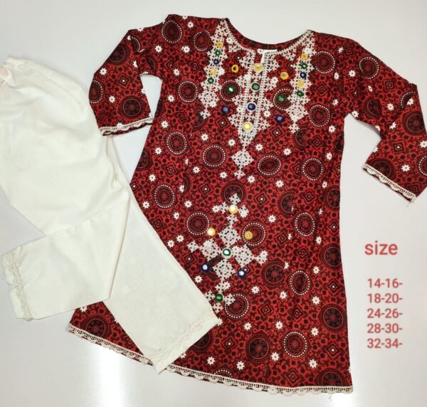 Kids Ajrak Lawn Suit 2 Pc