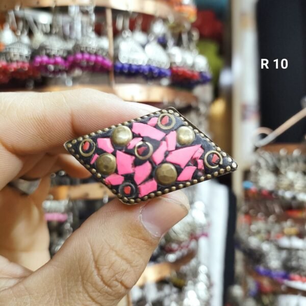 Large Metal Stonework Ring