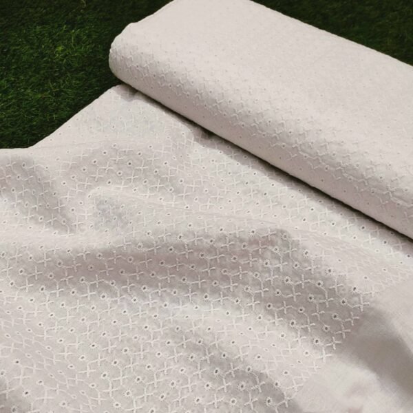 White Chikankari Shirt Unstitched