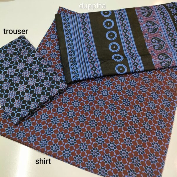 Ajrak Cotton 3 Piece Unstitched Suit 25% OFF