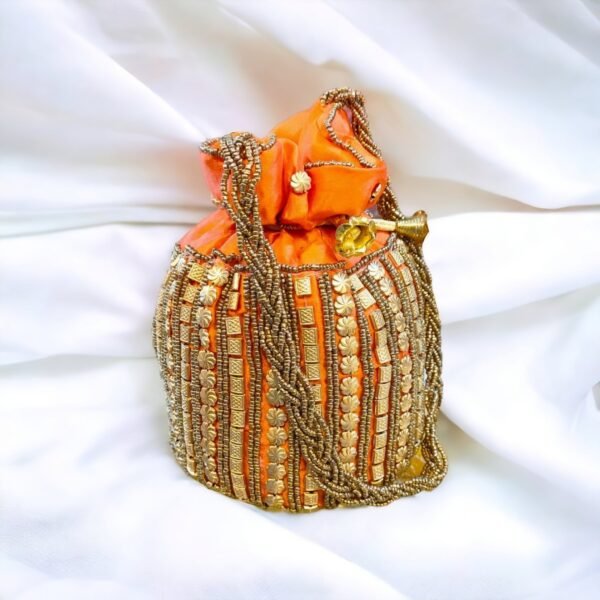 Silk Handmade Potli Bag | Orange