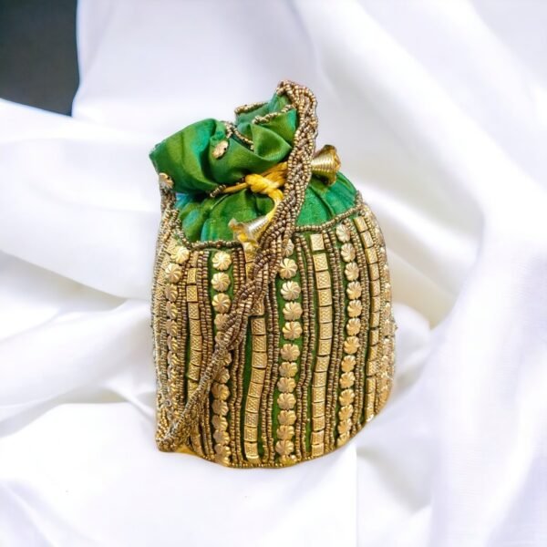 Silk Handmade Potli Bag | Green