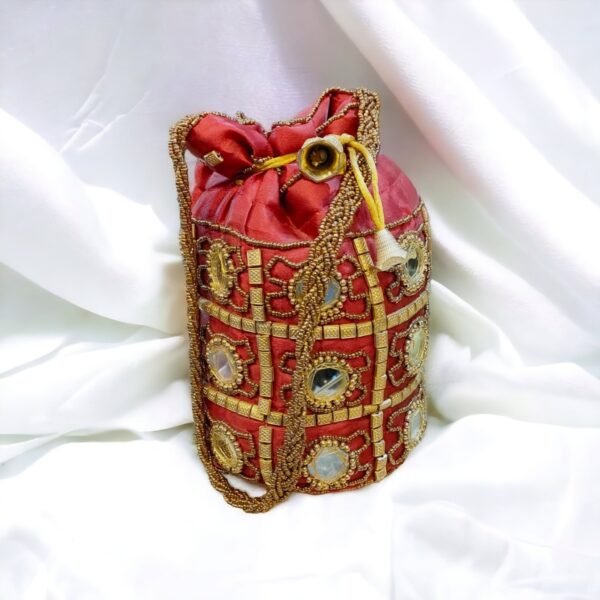 Silk Handmade Potli Bag | Maroon