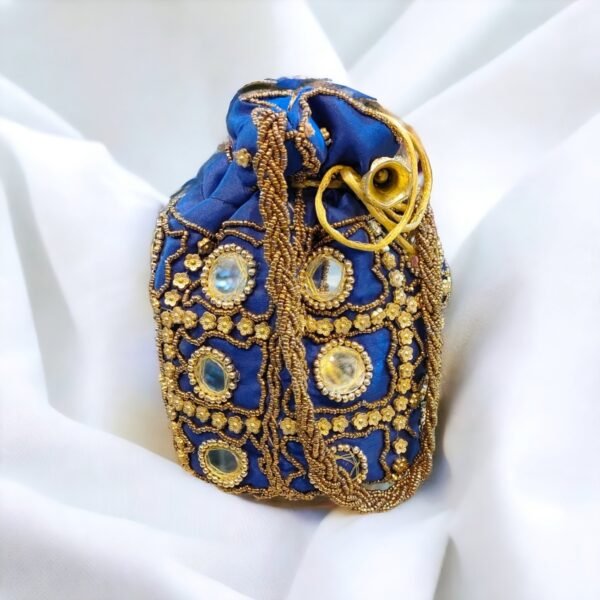 Silk Handmade Potli Bag | Blue