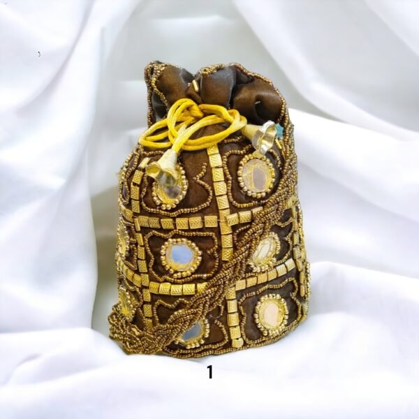 Silk Handmade Potli Bag | Choc Brown