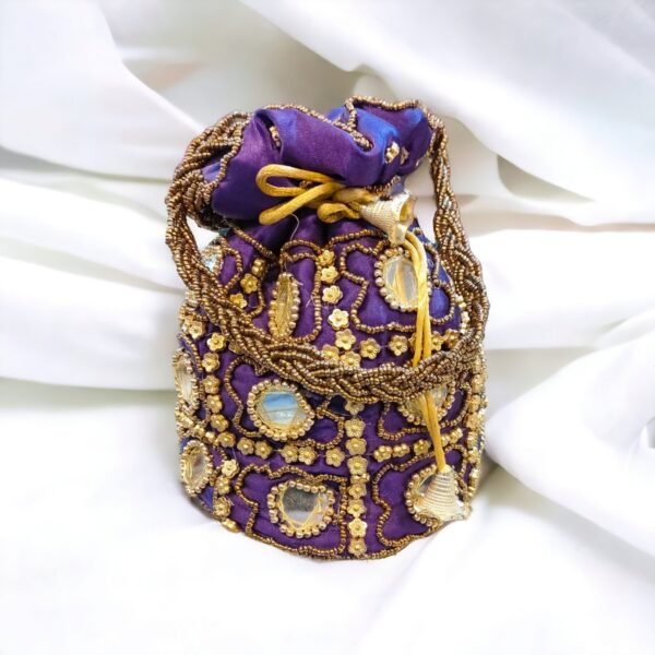 Silk Handmade Potli Bag | Purple