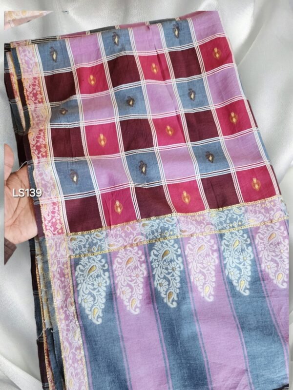 Pure Lawn Check Bindi Shawl