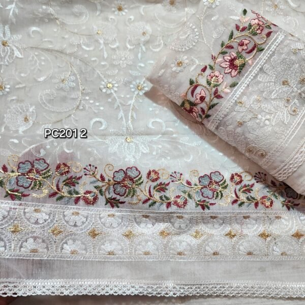 Paper Lawn Fancy Embroidered Dupatta Multi Border