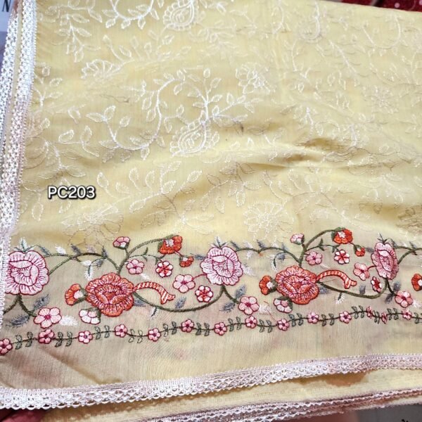 Paper Lawn Fancy Embroidered Dupatta Multi Border - Image 4