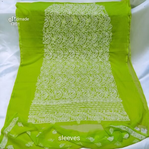 Lucknow Chikankari Unstitched Shirt on Chiffon - Image 2