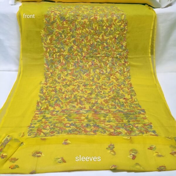 Lucknow Chikankari Unstitched Shirt on Chiffon - Image 2