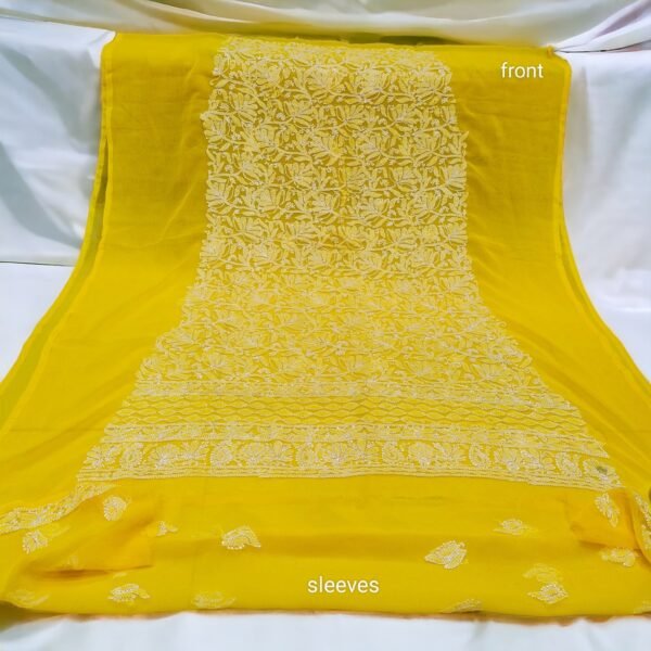 Lucknow Chikankari Unstitched Shirt on Chiffon - Image 2